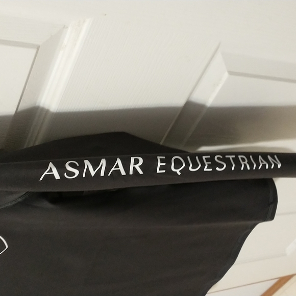 Asmar Equestrian mid weight long sleeve logo shirt in charcoal - Picture 5 of 7